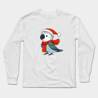 Blue Christmas Parrot Long Sleeve T-Shirt